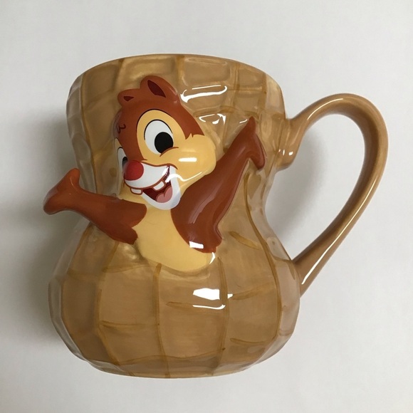 Disney Parks Chip and Dale Coffee Mug Peanut Ceramic 3D Nut Tea Cup Chipmunks - Picture 2 of 11